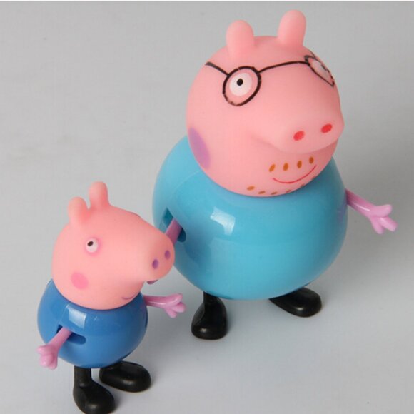 4pc Peppa Pig CAKE TOPPER George Mummy Daddy 4 Figure Set Birthday Party Favors - Picture 4 of 5